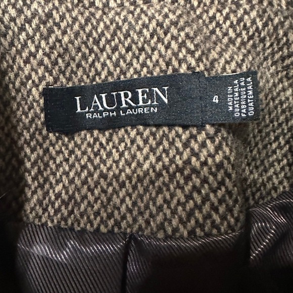Lauren Ralph Lauren NWT SZ 4 Classic Wool Blend Herringbone Pattern Coat Jacket - Picture 14 of 16
